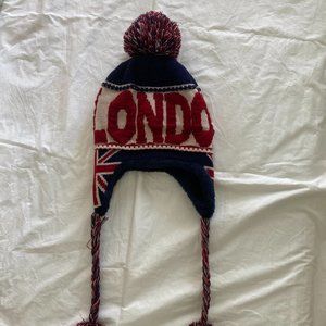 London winter hat with pom-poms